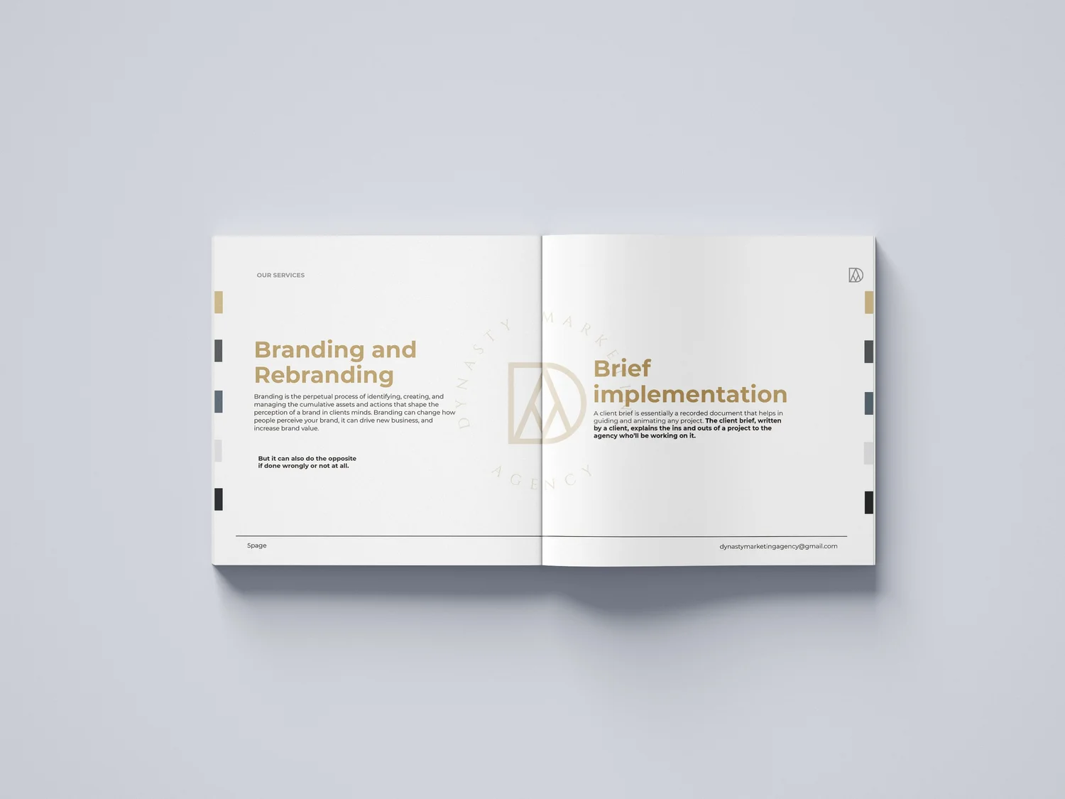 Dynasty Marketing — brandbook spread