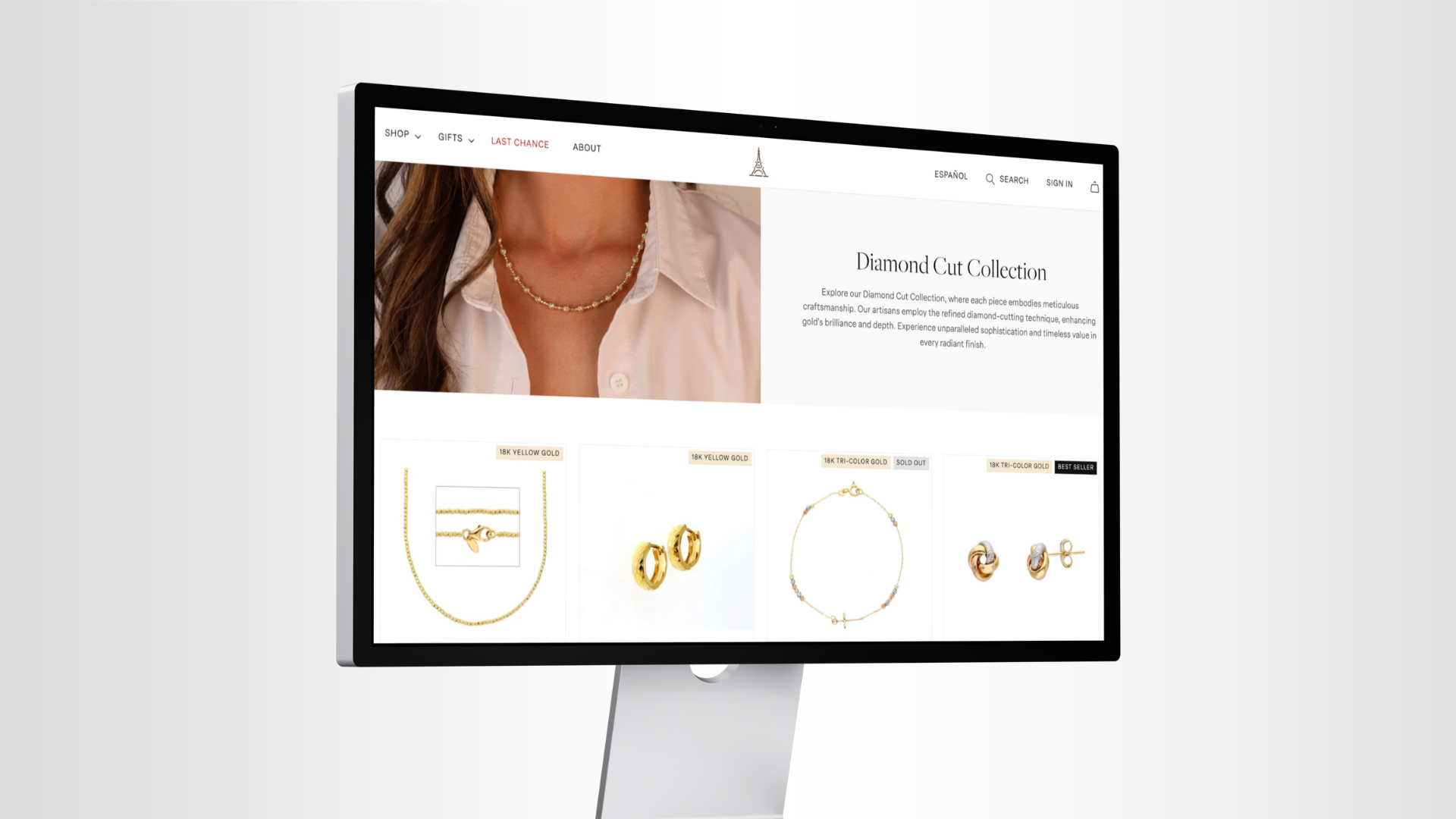 La Francia — website on desktop mockup