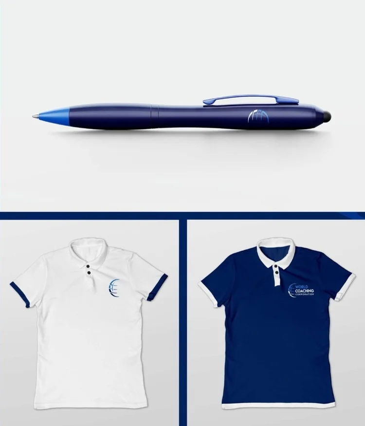World Coaching Corporation brand mockups